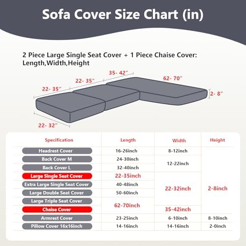Yoovat Couch Cushion Covers for Sofa Couch Covers Wear-Resistant Universal Sofa - Image 3