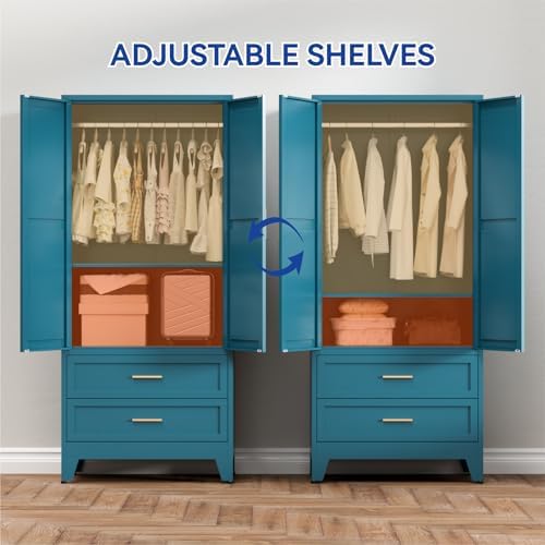 COFaR Metal Armoire Wardrobe Closet - Image 6