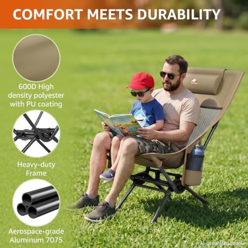 Portable Folding Rocking Camping Chair - Image 4