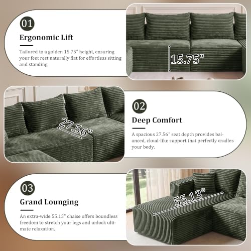 Boneless Couch U-Shaped Sectional Sofa - Image 4