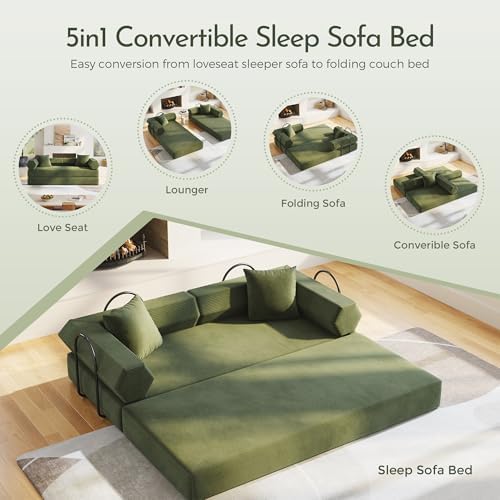 79" Convertible Futon Sofa Bed, Boneless Couch - Image 4