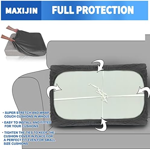 MAXIJIN Velvet Stretch Couch Cushion Covers Soft Sofa Cushion Cover Replacement - Image 3