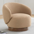 KISLOT Swivel Barrel Accent Chair, Boucle Fabric by Kislot