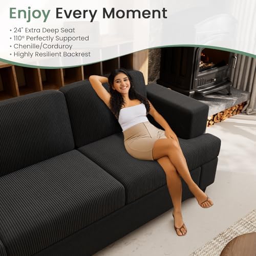 Fiona's magic 8 Seats Couch Set, 3 Piece Set Comfy Sofa, 3 Seater Couch*2 & - Image 4