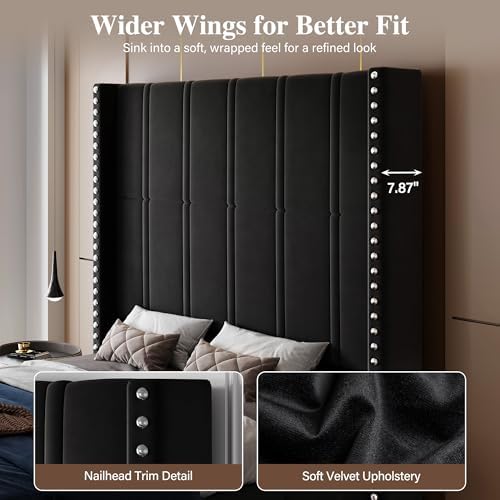Queen Bed Frame with 65.75" Tall Headboard - Image 4
