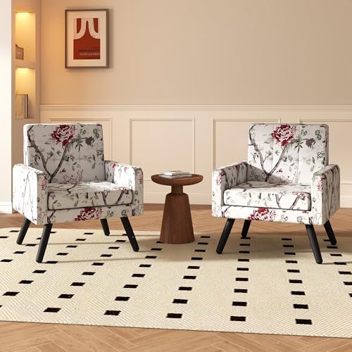 Accent Chair for Living Room Set of 2, Cozy Armchair - Image 6