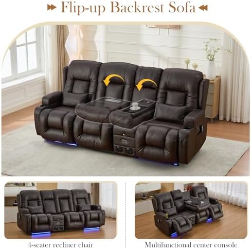 TUNYI Power Loveseat Recliner Sofa - Image 7