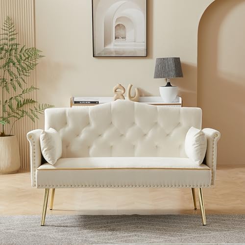 hansones 55-Inch Modern Velvet Loveseat Sofa by hansones