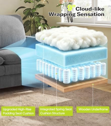 Welzona 3-Layers Cloud Loveseat Sofa, Small Sofa - Image 3