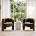 Velvet Barrel Accent Chairs Set of 2 by Arcnook