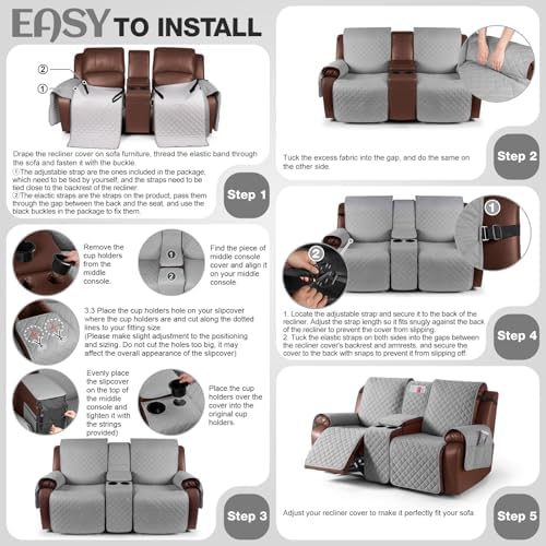 KinCam 100% Waterproof Loveseat Recliner Cover - Image 6