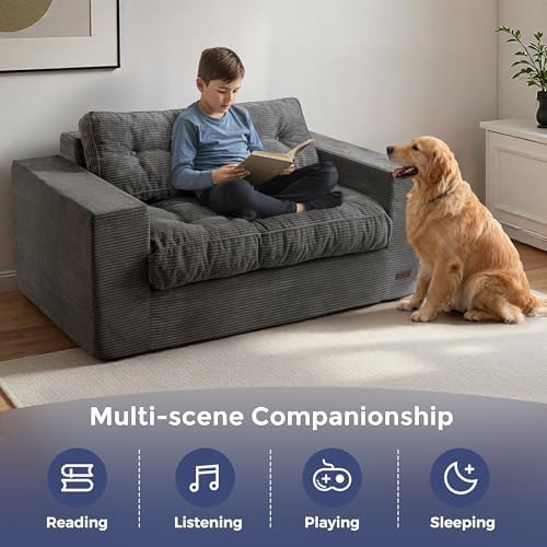 MAXYOYO Loveseat Sofa Couch, Upholstered Bean Bag Chair Cloud Seat - Image 3