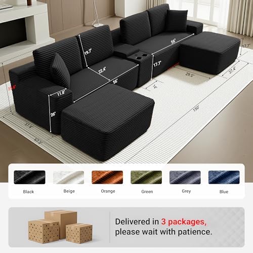 ivoros 150 Inch Modular Sectional Sofa Couch, Oversized Modern Cloud Couch - Image 2