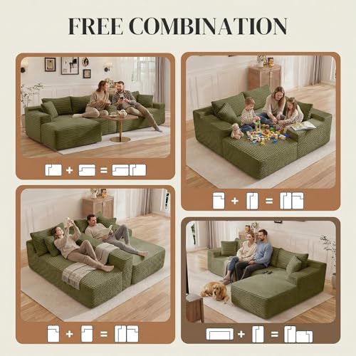 95" L Shaped Cloud Boneless Sectional Couches - Image 6