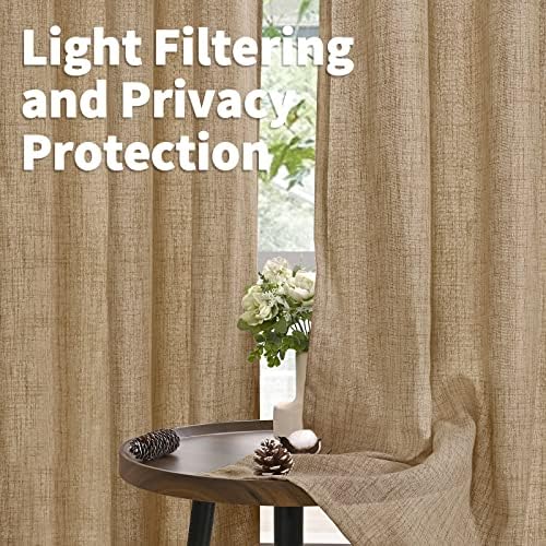 YoungsTex Burlap Linen Curtains 63 Inch Length - Image 4