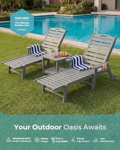 Ciokea Lounge Chair Outdoor Set of 2, 5-Position Adjustable Patio Lounge Chairs - Image 7
