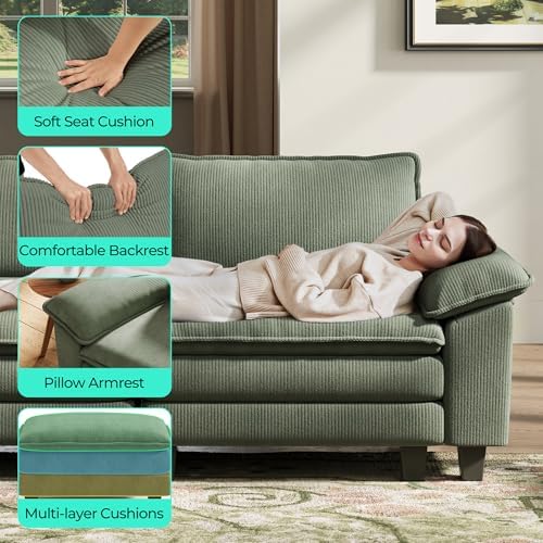 LINSY HOME Modular Sectional Sofa 5 Seat Couch Corduroy Cloud Couch - Image 5