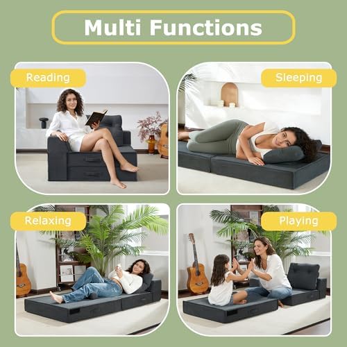 Folding Sofa Bed, Convertible Sleeper Chair Bed, Floor Sofa - Image 5