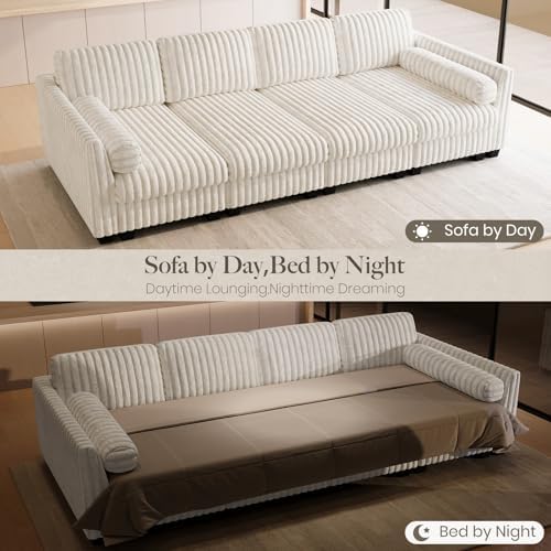Belffin Plush Corduroy Modular Cloud Sofa Bed - Image 3