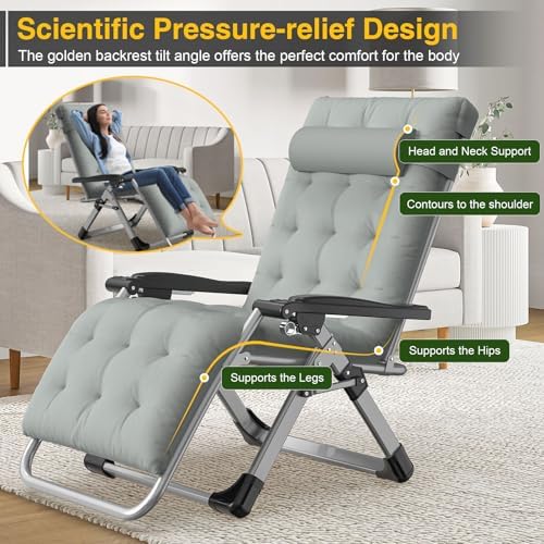 Suteck Zero Gravity Chair, Folding Lounge Chairs - Image 3