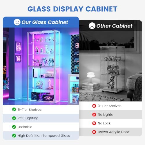 Lvifur 6-Tier Glass Display Cabinet - Image 4