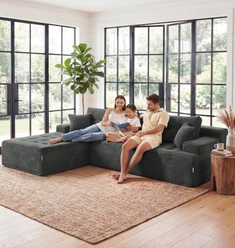 Hobestluk Boneless Couches Modular Sectional Sofa L-Shape Oversized Chaise - Image 4