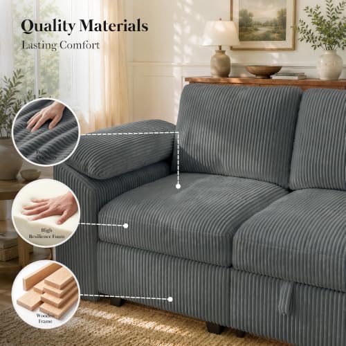 Xbrigh 85" Modular Sectional Sleeper Sofa - Image 6