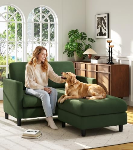 Welzona Loveseat Sofa with Ottoman by WelzonaDirect