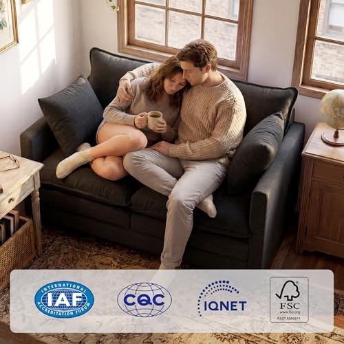 KYJ Loveseat Sofa, Cloud Love Seat Couch 3 Layer Cushion - Image 4