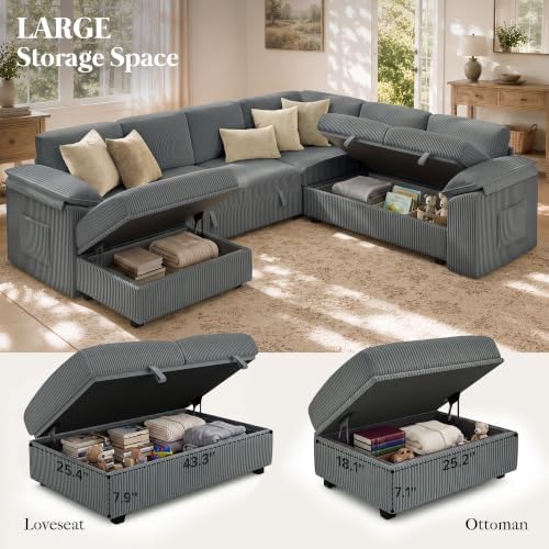 Xbrigh 108" Modular Sectional Sleeper Sofa - Image 5