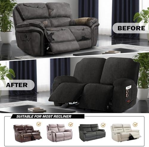 4 Pieces Stretch Recliner Loveseat Covers - Image 4