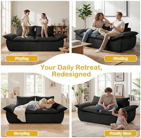 69" Boneless Loveseat Sofa, 2-Seater Boneless Couch - Image 5