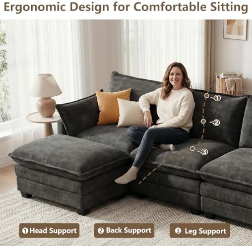 Modular Sectional Couch for Living Room, U Shaped Comfy Sofa - Image 6