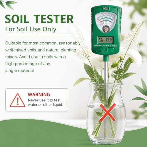 7-in-1 Soil Test Kit with 90° Rotatable Head, Soil Tester - Image 6