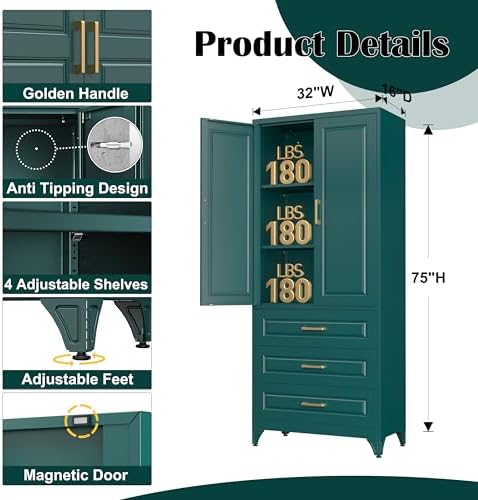 SteeLoong 75" Metal Storage Cabinet - Image 3