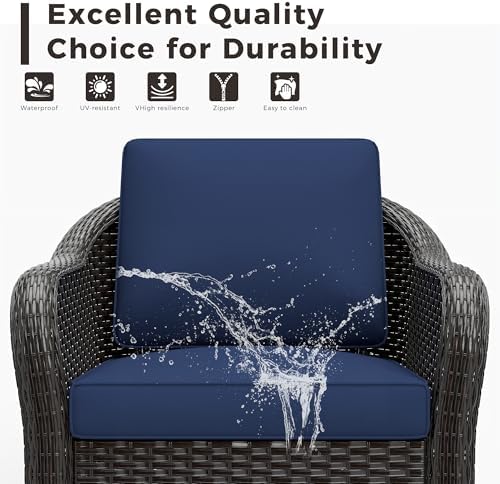 4 Piece Patio Furniture Set, Wicker Outdoor Conversation Set - Image 4