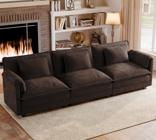 ELUCHANG 116" Oversized Modular Sectional Sofa, Comfy Chenille Cloud Couch by ELUCHANG