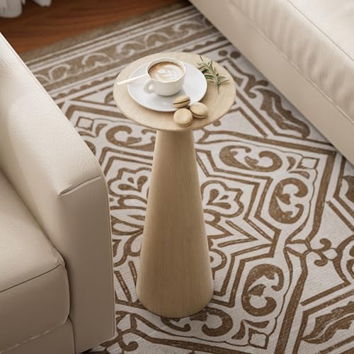 COZAYH Farmhouse Tall Pedestal End Table, Solid Wood, Distressed Wood Grey - Image 6
