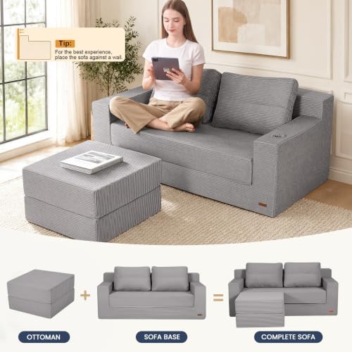 COMAX Futon Sofa Bed, Convertible Sofa Bed, Folding Boneless Couches - Image 3