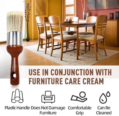 Horse Hair Brush for Leather and Furniture Salve（Long Handle） - Image 4