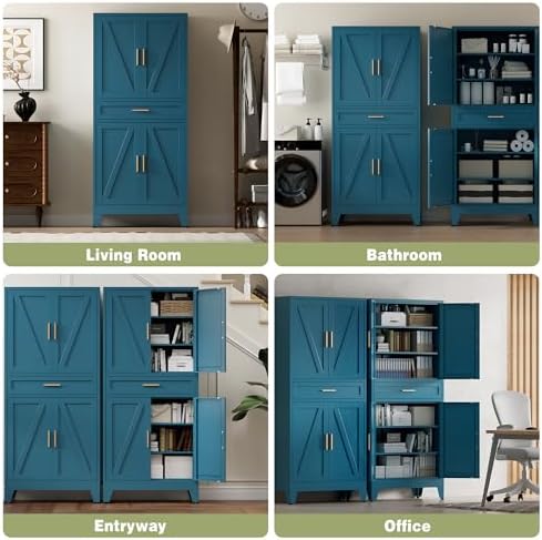 COFaR Farmhouse Storage Kitchen Pantry Cabinet - Image 4