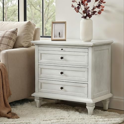 HULALA HOME Farmhouse 3 Drawer End Table by HULALAHOME