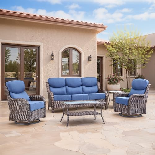Swivel Patio Chairs sofa Set of 5 by Bellefurn