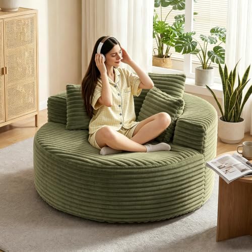 Oversized Chaise Lounge Chair Indoor, Boneless Sleeper Sofa Bed by Merikeshomes