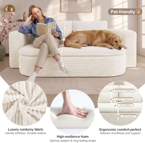 75'' Folding Sleeper Sofa Bed, Memory Foam Boneless Couch - Image 3