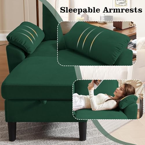 80" Sectional Sofa Couches, 3-Seater Reversible Couch - Image 4