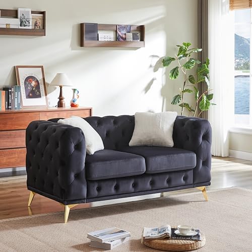 KEIKI 61" Luxury Oversized Velvet Chesterfield Sofa - Image 3