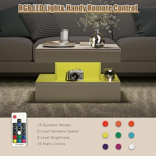 HedoAjim Small White Led Coffee Table - Image 3