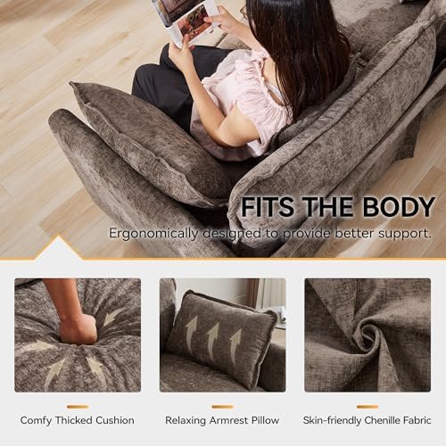 113'' V Shaped Cloud Sectional Sofa, Oversized Deep Seat Couches - Image 5