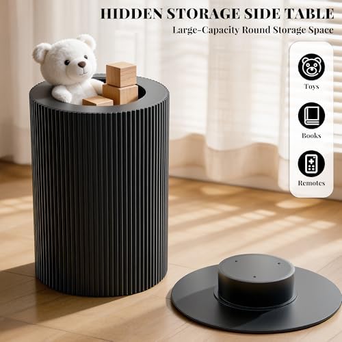 Fluted Side Table with Storage - Image 3